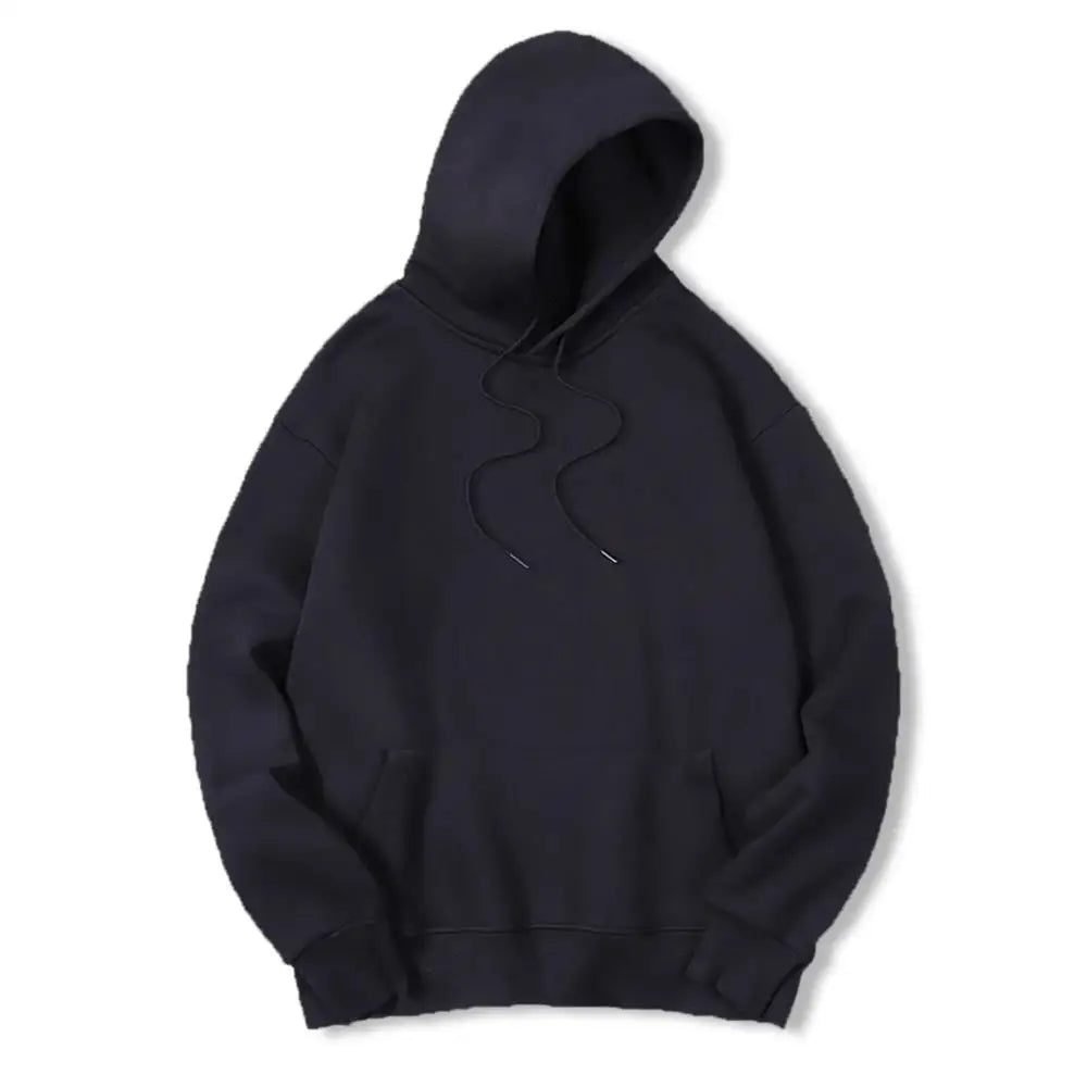 Masculino Cor Sólida Com Capuz Suéteres Masculino Camisola De Lã Quente Moda Roupas De Rua Solta Respirável  Hoodie Men