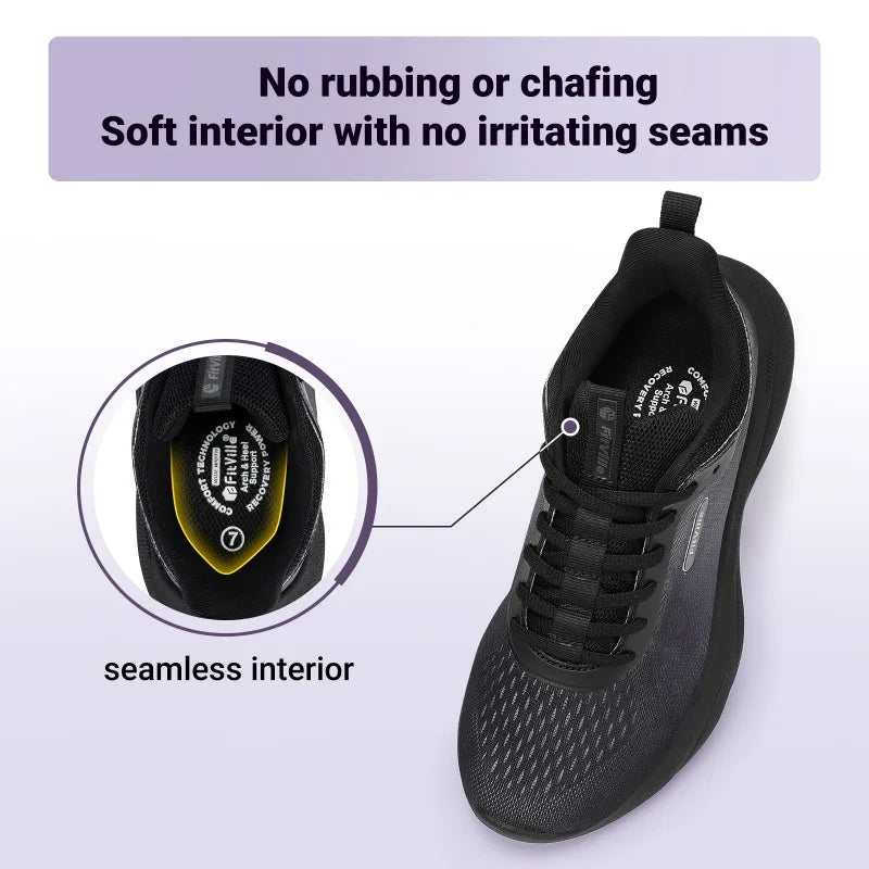 FitVille Womens Wide Fit Trainers Lightweight Non-Slip Walking Shoes Casual Breathable Walking Athletic Sneakers For Ladies