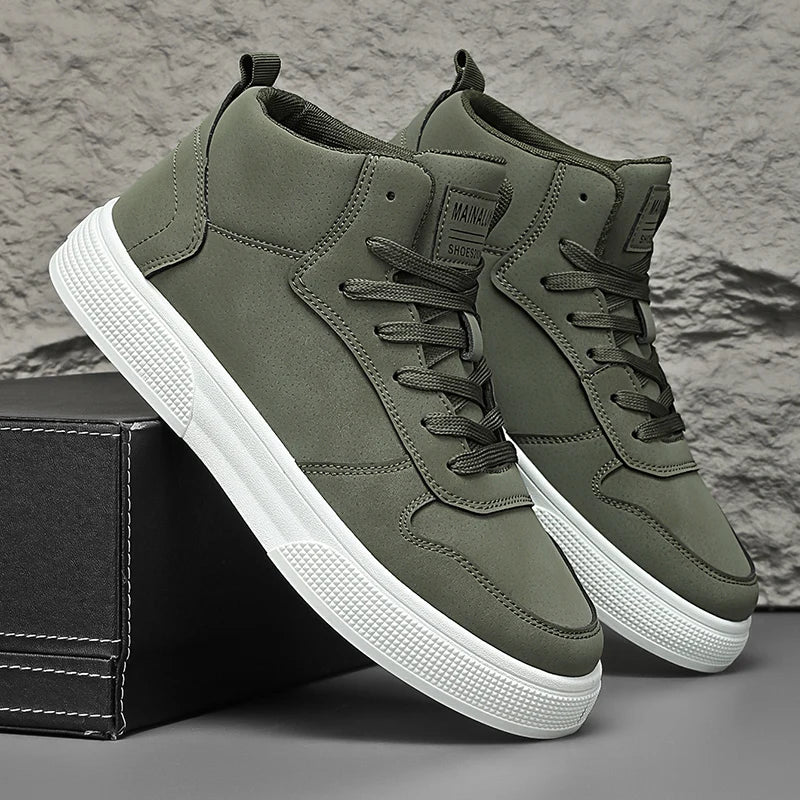 Sneakers, Spring High-Top Skate Shoes for Outdoor Sports, Lace-Up, Large Size, Comfortable and Easy to Wear