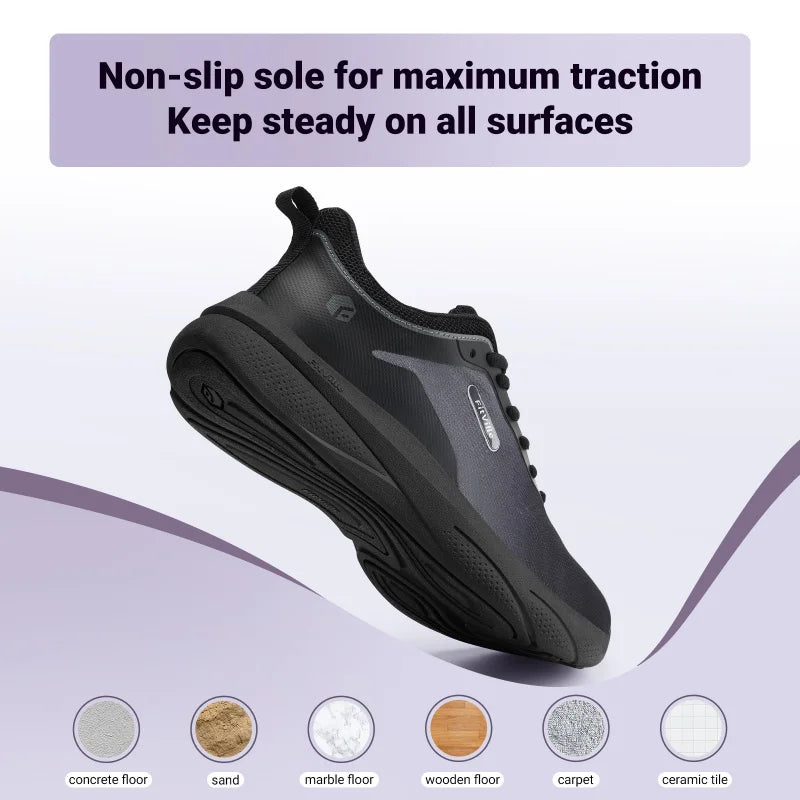 FitVille Womens Wide Fit Trainers Lightweight Non-Slip Walking Shoes Casual Breathable Walking Athletic Sneakers For Ladies