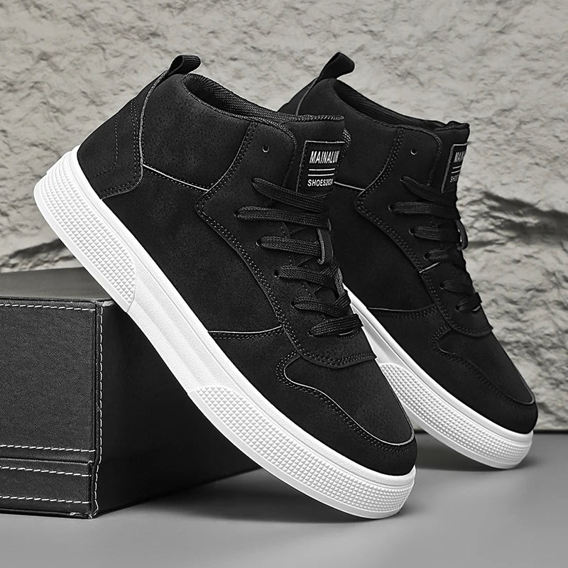 Sneakers, Spring High-Top Skate Shoes for Outdoor Sports, Lace-Up, Large Size, Comfortable and Easy to Wear
