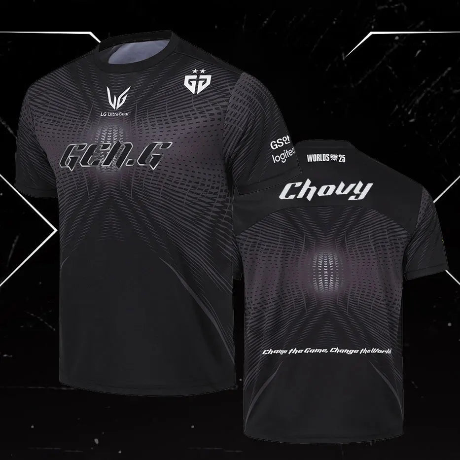 LCK 2025 Gen.G ESports Club Team Jersey Summer Gamer Training Uniform Breathable Loose Mens Short Sleeve Fans Ruler Gift T-shirt