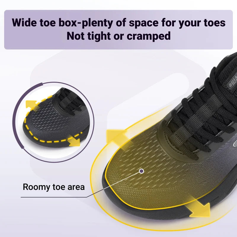 FitVille Womens Wide Fit Trainers Lightweight Non-Slip Walking Shoes Casual Breathable Walking Athletic Sneakers For Ladies