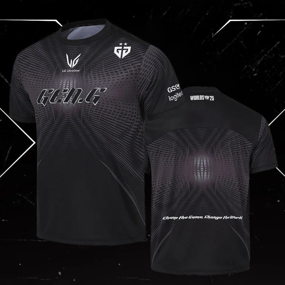 LCK 2025 Gen.G ESports Club Team Jersey Summer Gamer Training Uniform Breathable Loose Mens Short Sleeve Fans Ruler Gift T-shirt
