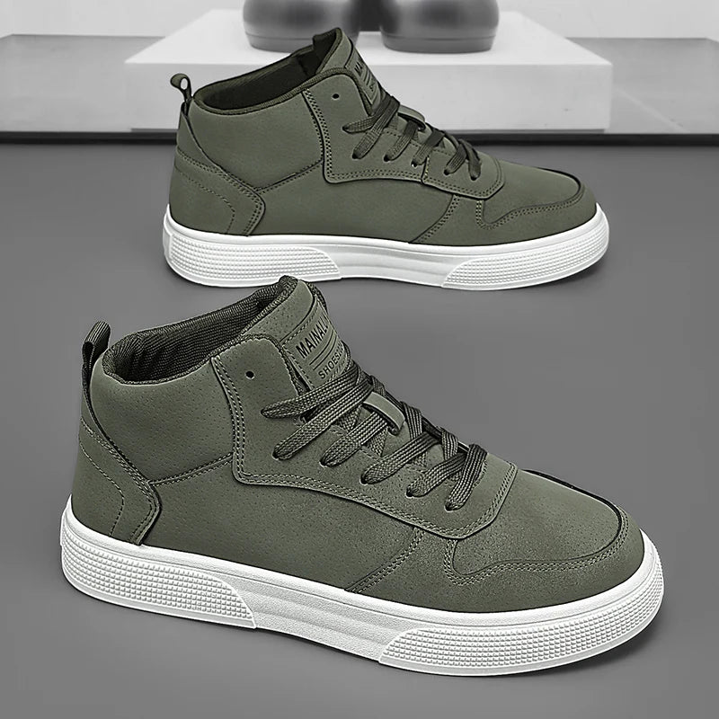 Sneakers, Spring High-Top Skate Shoes for Outdoor Sports, Lace-Up, Large Size, Comfortable and Easy to Wear