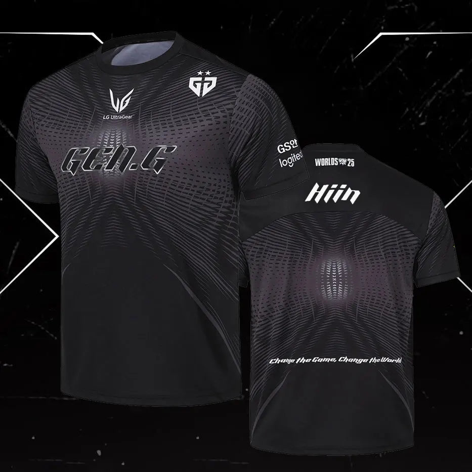 LCK 2025 Gen.G ESports Club Team Jersey Summer Gamer Training Uniform Breathable Loose Mens Short Sleeve Fans Ruler Gift T-shirt