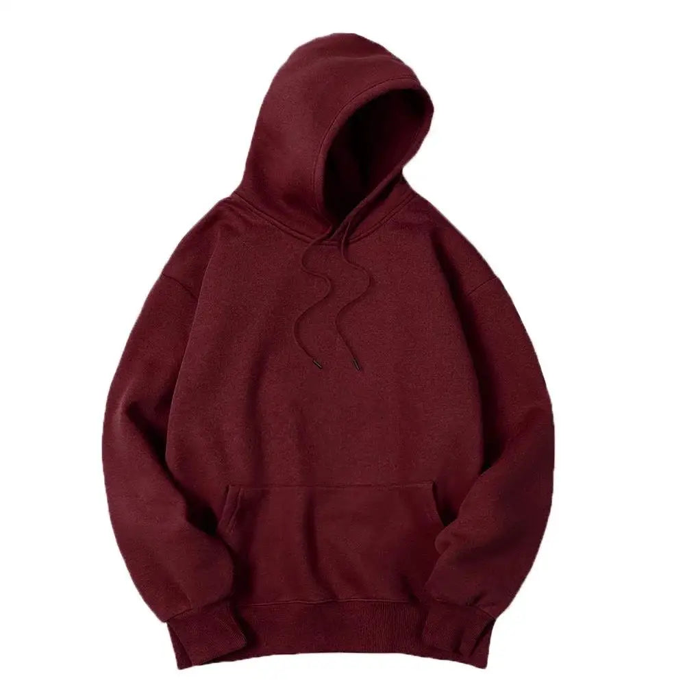 Masculino Cor Sólida Com Capuz Suéteres Masculino Camisola De Lã Quente Moda Roupas De Rua Solta Respirável  Hoodie Men