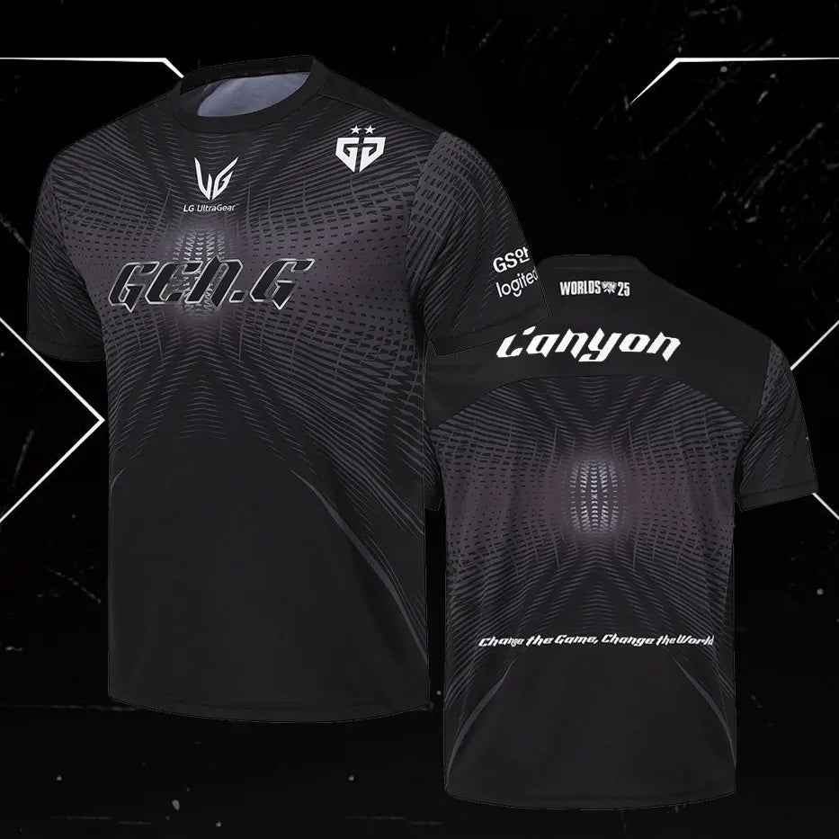 LCK 2025 Gen.G ESports Club Team Jersey Summer Gamer Training Uniform Breathable Loose Mens Short Sleeve Fans Ruler Gift T-shirt